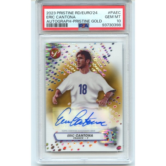 2023 Topps Pristine Euro 24 Gold Autograph Eric Cantona France 48/50 Auto PSA 10